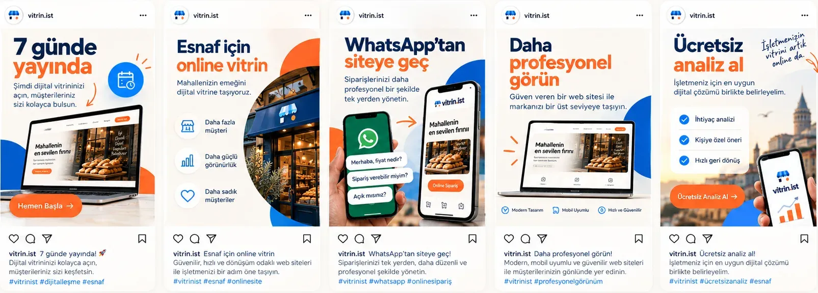 vitrin.ist tarafından hazırlanan sosyal medya gönderi örnekleri